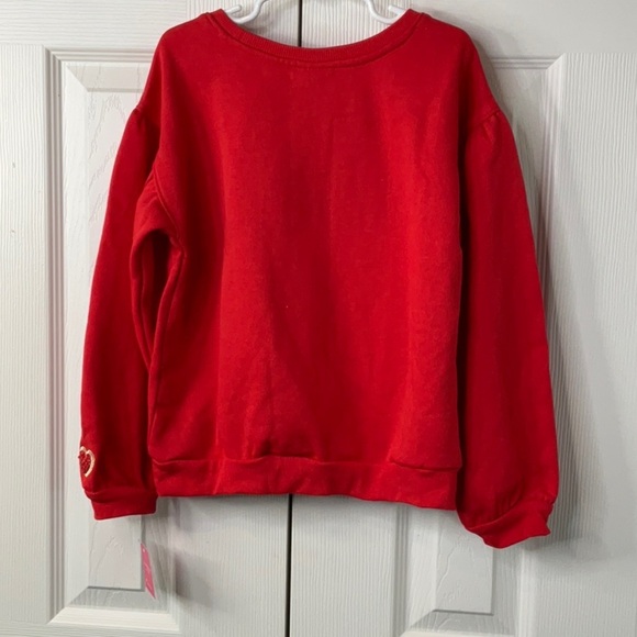 Isaac Mizrahi New York Girls Red LOVE Embroidered Long Sleeve Sweater Sz M(7/8) - Picture 6 of 8